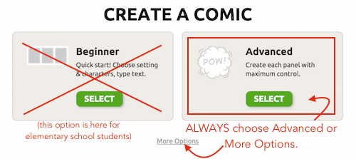 Pixton-create-comic-options