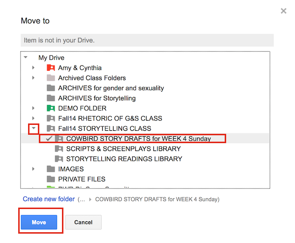 how to move my google drive folder