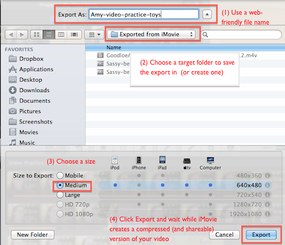 export options imovie 10.1.2