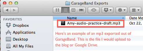 save garageband as mp3