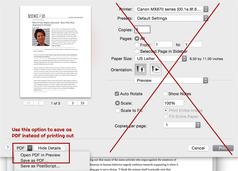 how to print a save as pdf file