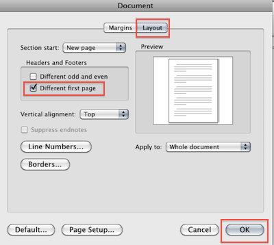 how to remove line numbers from word document in mac